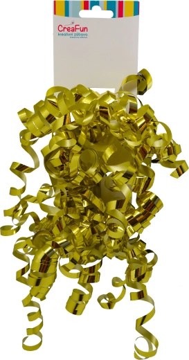 Dovaninė metalinė auksinė kaspinėlio dekoracija 6 mm, 2 vnt.
