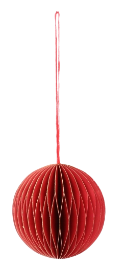 Raudonų popierinių kalėdinių dekoracijų rinkinys 7 cm (4 vnt.)