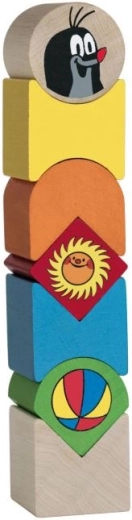 Wooden Pyramid Toy with Little Mole