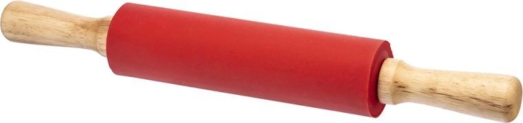 Silicone rolling pin for dough 37 cm red