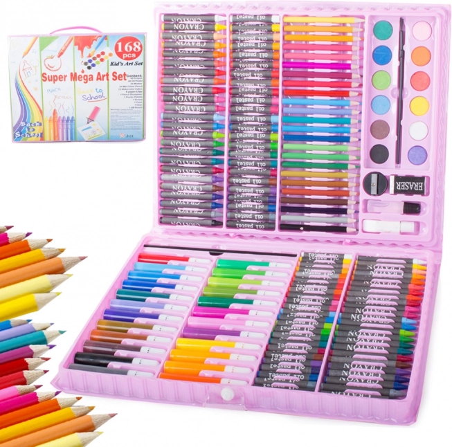 Art Set in a Case - 168 pcs – Pink Case