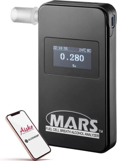 Alcovisor Mars BT Bluetooth electrochemical breathalyzer black - 1 piece