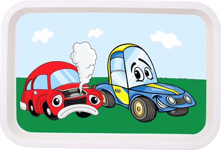 Toya polypropylene tray with car motif 30.5 × 21 cm