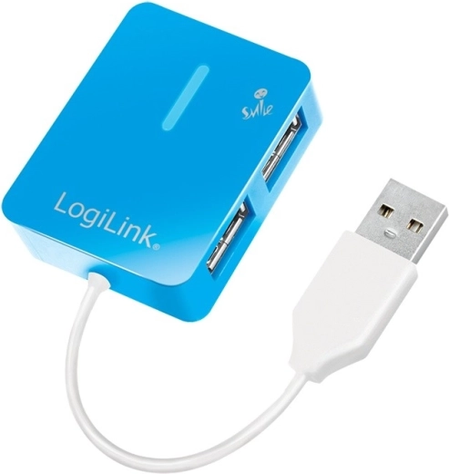 USB hub 2.0 LogiLink Smile, 4 ports, blue