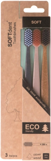 SOFTdent Soft Dent ECO dantų šepetėlis soft 3 vnt.