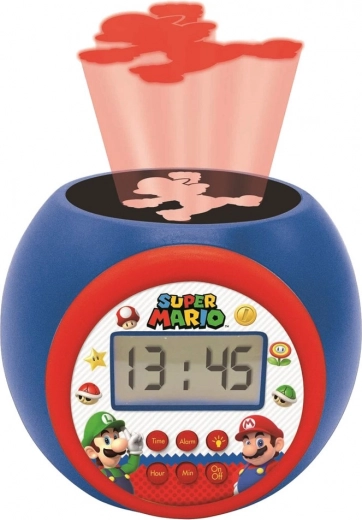 Žadintuvas su projektoriumi SUPER MARIO ir naktine šviesa