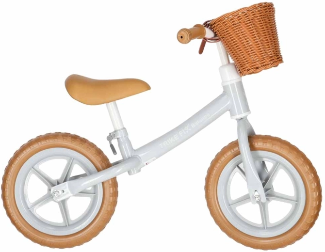 Vaikiškas balansinis dviratukas Trike Fix Balance su krepšeliu, rudas