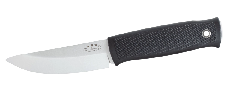 Fällkniven H1 Elmax medžioklinis peilis 10 cm, juodas, Thermorun, dėklas Zytel