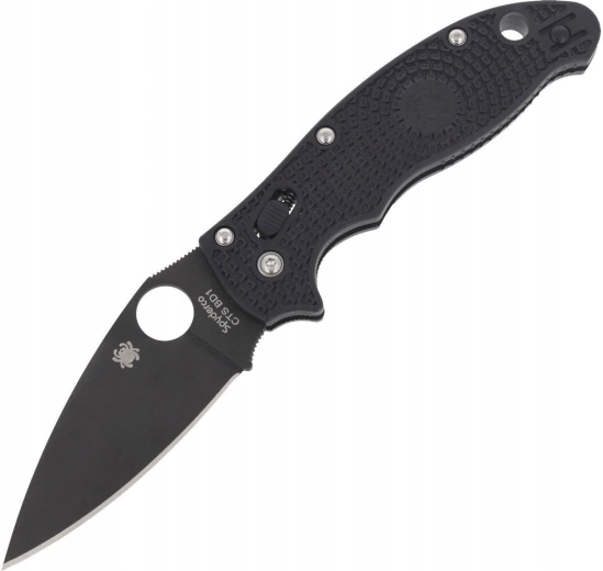 Sulankstomas peilis Spyderco Manix 2 Lightweight Black, juoda DLC danga, FRN rankena 8,6 cm