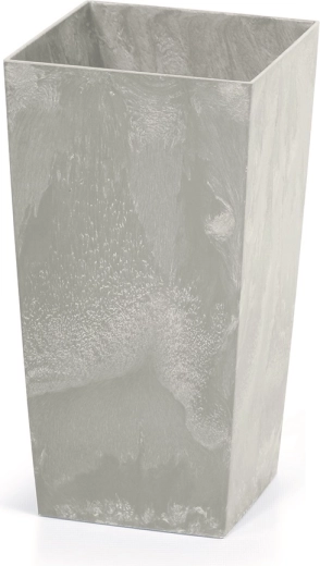 Gėlių vazonas su betono efektu URBI Square su įdėklu 12,6 × 12,6 × 20 cm