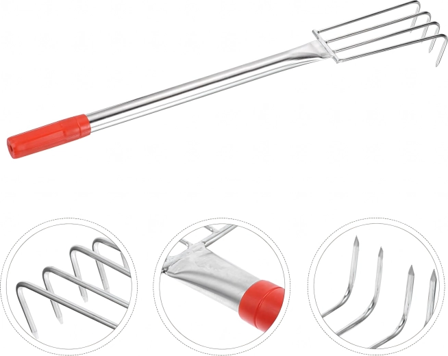 4 sturdy metal tines for effective loosening