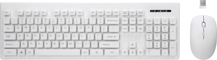Wireless Keyboard and Mouse Set Whiterun, White, 2.4 GHz Technology