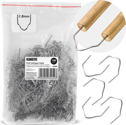 Plastic welder staples type D, 100 pcs