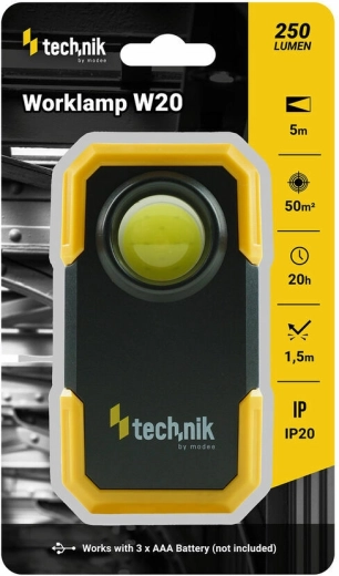 Darbinis žibintuvėlis Technik MT‑W20 su klipsu, magnetiniu pagrindu ir COB LED