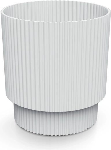Milly Plastic Planter 19.5 cm White – modern ribbed plant cover