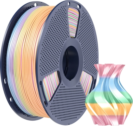 Glossy silk surface and rainbow effect