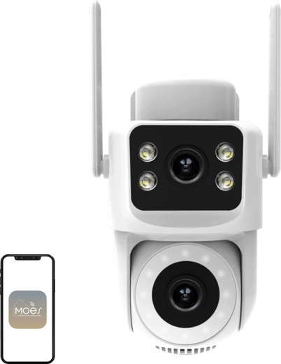 Moes lauko Wi‑Fi IP kamera su dvigubu objektyvu 8 MP