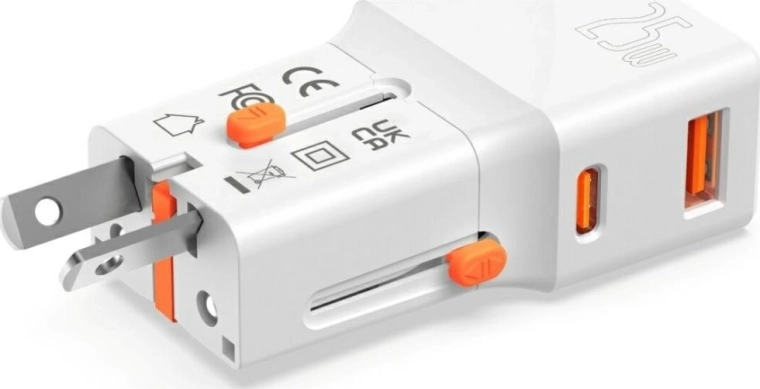 Greitas 25 W įkrovimas su USB‑C PD ir USB‑A QC