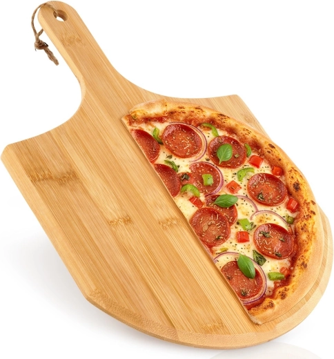 Medinė bambukinė picos mentelė 40 × 28 cm