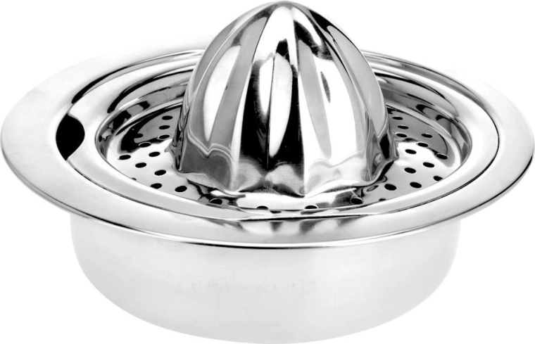 Stainless steel manual citrus juicer with bowl