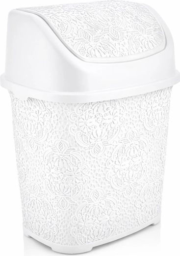 Flip-top trash bin 6 L white