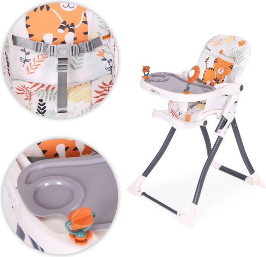 Double tray with toys for fun mealtimes