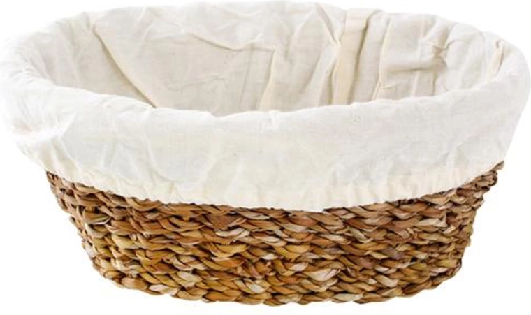 Seagrass basket with cotton lining 27 × 20 × 10 cm