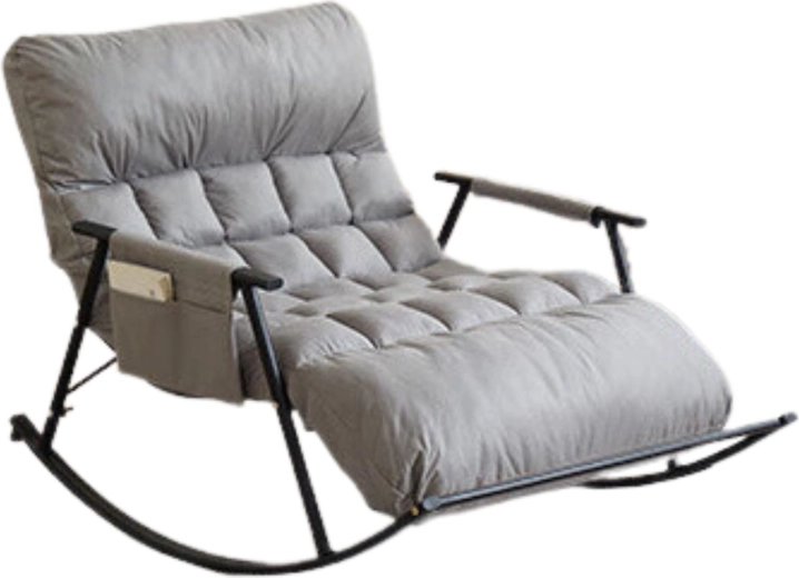 Rocking Loveseat with Black Metal Base – Grey