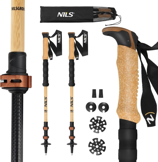 Žygių lazdos NILS TK8606 iš bambuko ir 7075 aliuminio