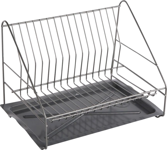 Smart single-tier dish drainer 35 cm with silver tray