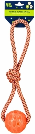 Trik&Roll tempimo žaislas šuniui su kamuoliuku, oranžinis