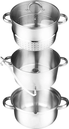 Multi-part system for steam juicing