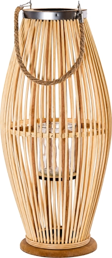 Medinis sodo žibintas 38 cm terasai su žvakide – 1 vnt.