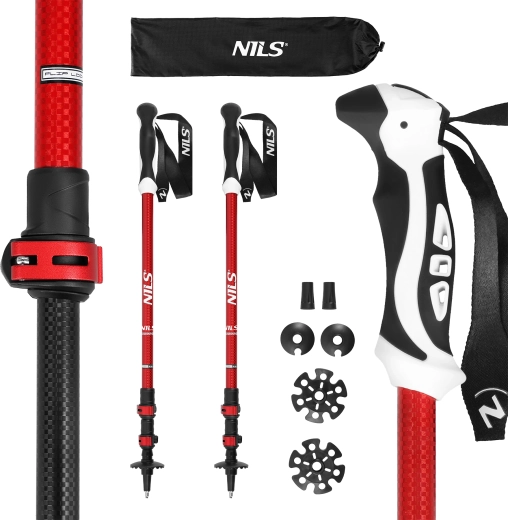 NILS TK8601 Trekking Poles red