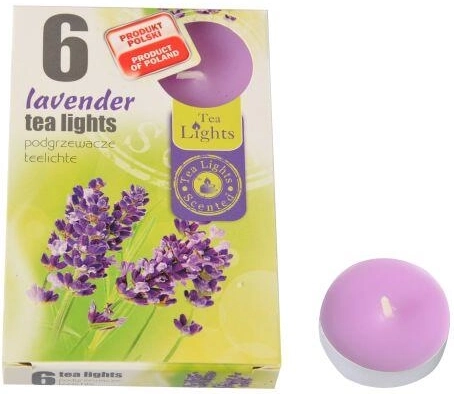 Scented lavender tealights, 6 pcs