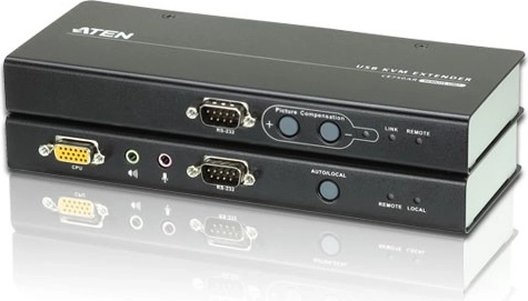 USB KVM extender VGA/audio over Cat5 with RS-232 (1280×1024 @ 200 m)