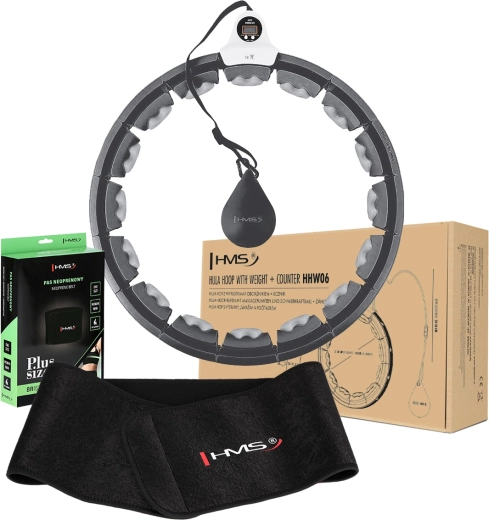 Massage hula hoop set with weight and counter + slimming belt HMS