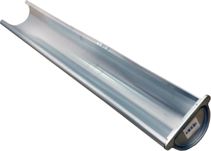 Right end gutter 250 mm, 1 m, galvanized steel
