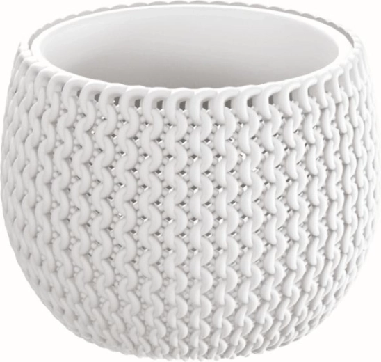 Gėlių vazonas Splofy Bowl su įdėklu 18 cm baltas