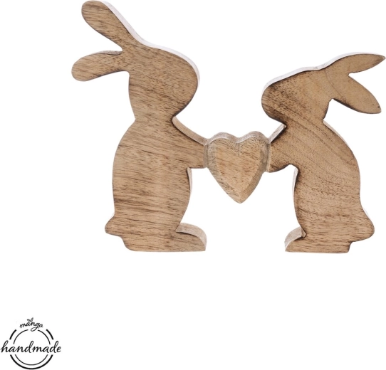 Wooden decoration – bunnies with a heart