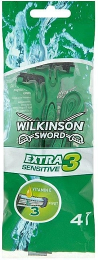 Wilkinson Extra 3 Sensitive vienkartinis skustuvas (4 vnt.)
