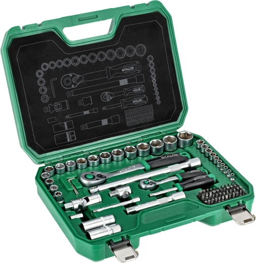 Stalco socket & bit set 1/2" + 1/4" (84 pcs) in case