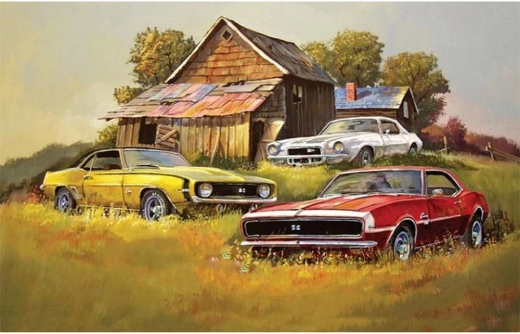 Diamond mosaic Chevrolet Camaro SS – 3 classics 40 × 30 cm - 1 piece