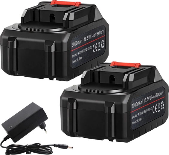 2× batteries and charger included