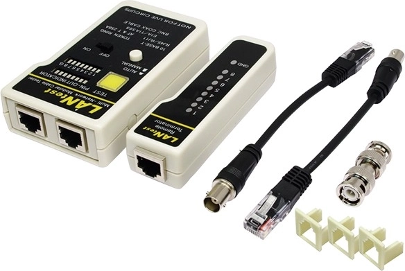 Kabelių testeris RJ11, RJ12, RJ45 ir BNC su nuotoliniu moduliu