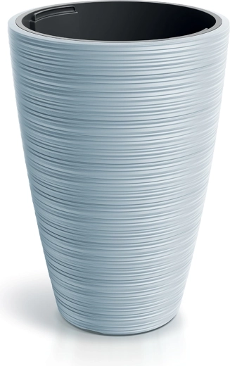 Vena Round Planter 29.9 cm light gray with inner insert