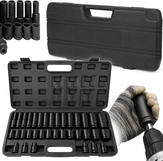 Renew Force impact socket set 1/2" 8–32 mm (35 pcs) with case