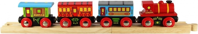 Bigjigs Rail keleivinis traukinys su 2 bėgiais
