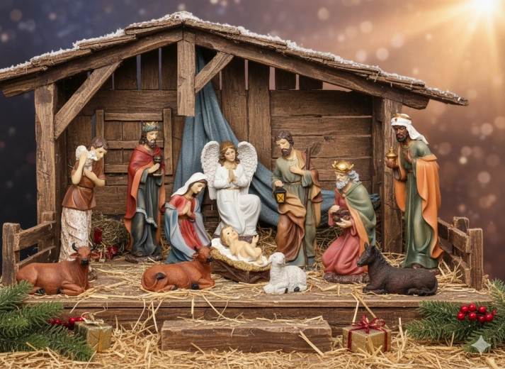 Nativity figurine set made of epoxy resin – 11 pieces (up to 46 cm)