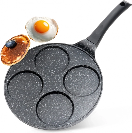 Granite Egg Pan with 4 Holes BLACK LINE 26 cm